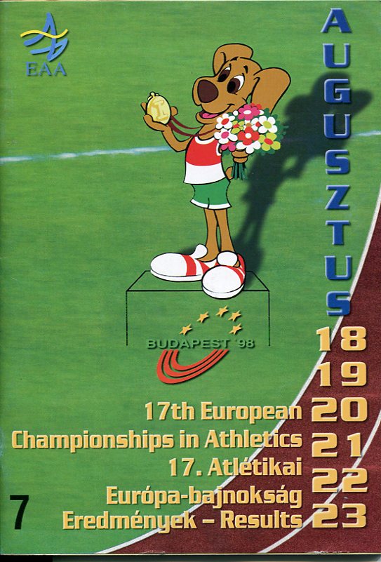 Programme 17th European Athletics Championships 18/8-23/8 1998 Budapest