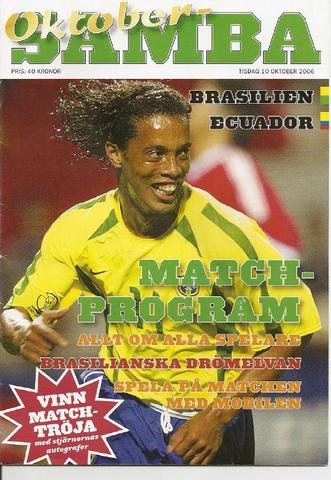 Matchprogram Oktober-Samba Brasilien-Ecuador