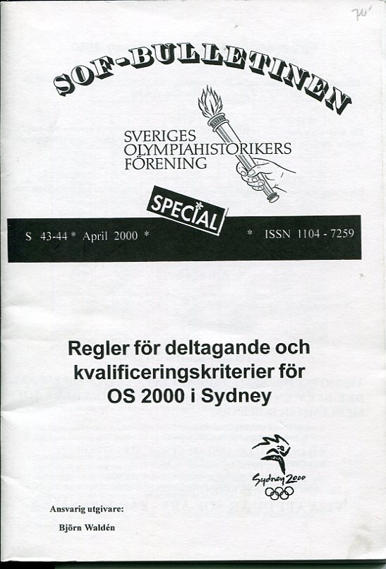 Regler för deltagande och kvalificeringskriterier för OS 2000 Sydney
