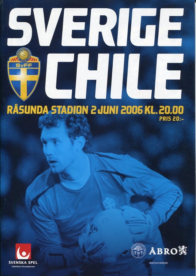 Fotbollsprogram Sverige-Chile 2/6 2006