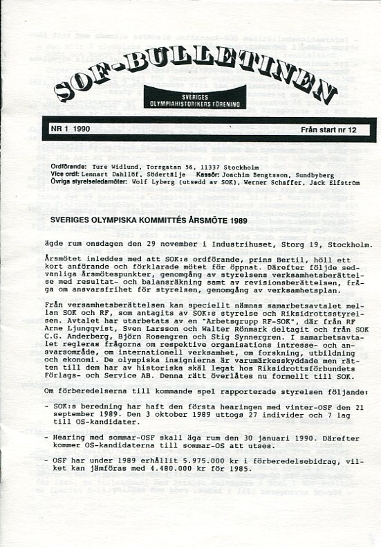 SOF-bulletinen no. 1-3 1990