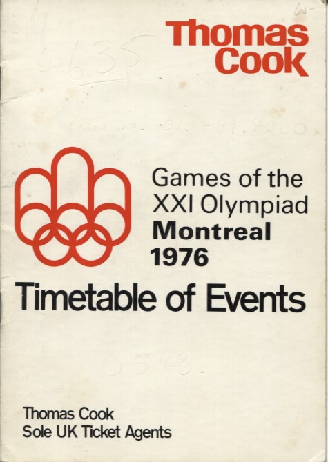Timetable of events Olympiad Montreal 1976