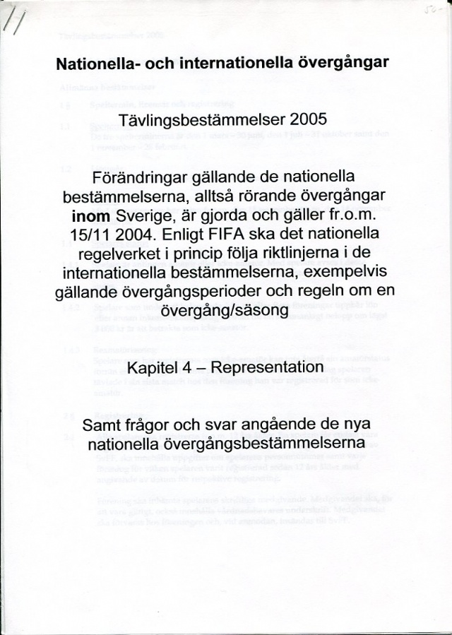 Nationella - Internationella övergångar Fotboll