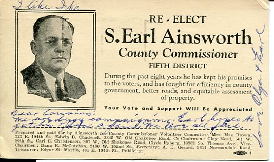 Informationskort Earl Ainsworth USA