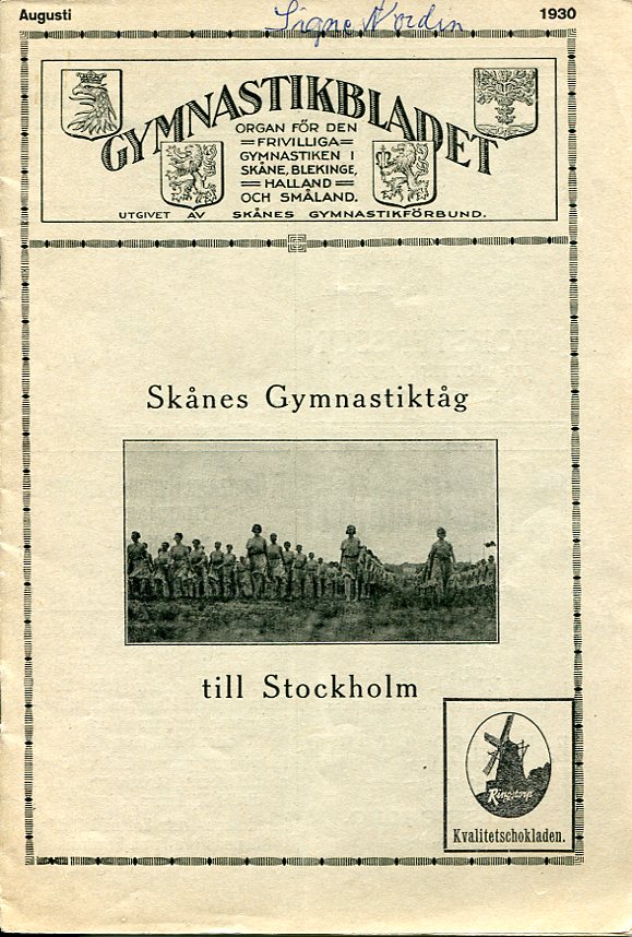 Gymnastikbladet no. 8 1930