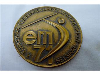 Deltagande medalj EM i friidrott i Helsingfors 1971.
