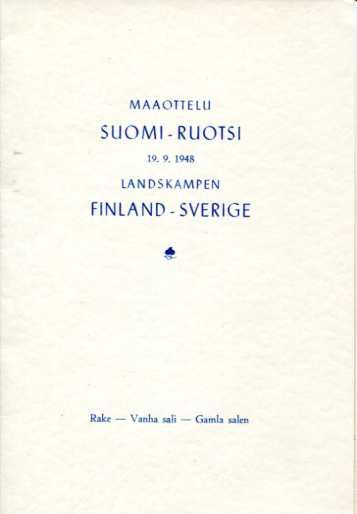 Bankett Landskamp Finland-Sverige 19/9 1948