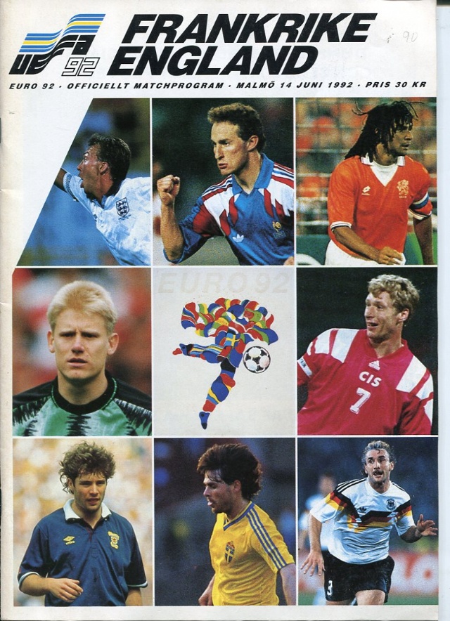 Fotboll-Euro 92 Frankrike-England