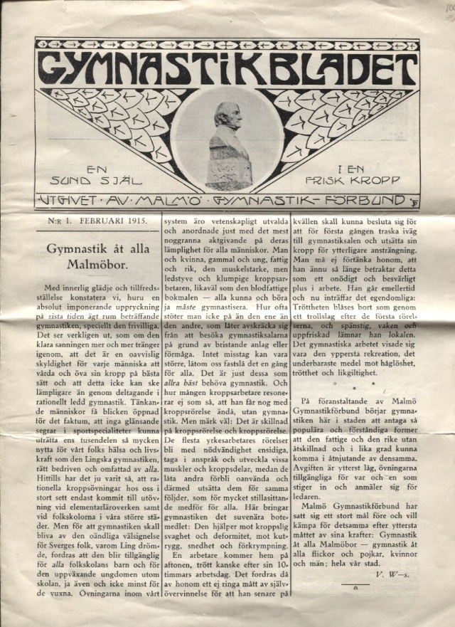 Gymnastikbladet nr.1 1915