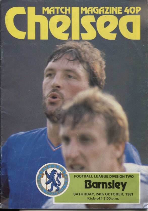 Football programme Chelsea-Barnsley 1981