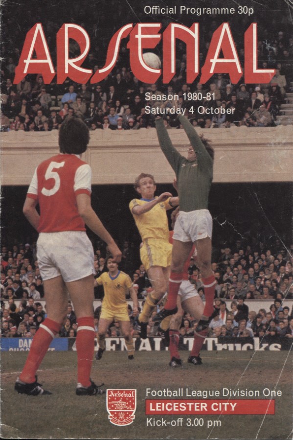 Football programme Arsenal-Leicester City
