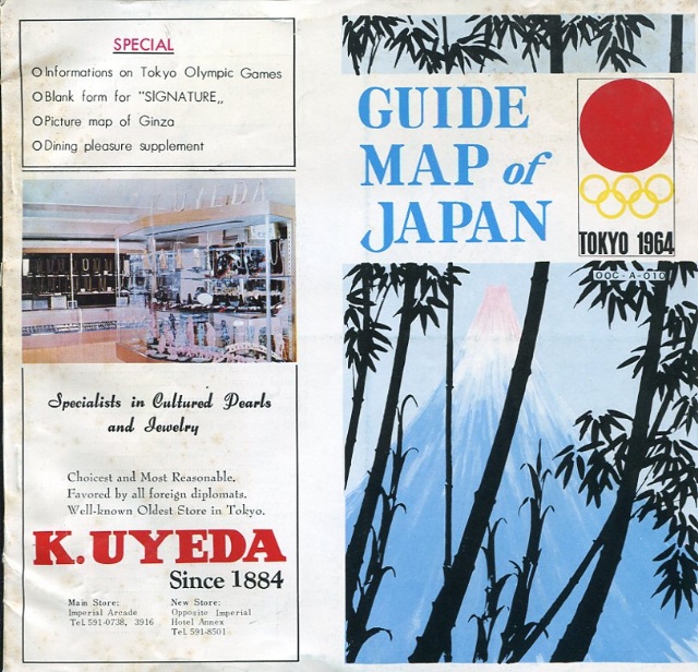 Guide Map of Japan and Tokyo Olympic games 1964